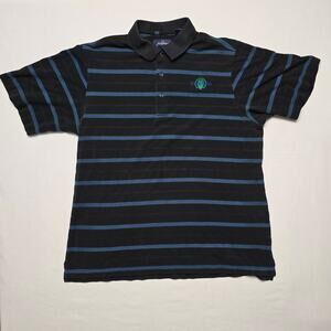 Jack Spicklaus Polo Blue L Horizontal Striped Embroidery Tehama Golf Shirt